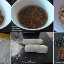 Steps in making of marzipan