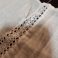 applying insertion lace