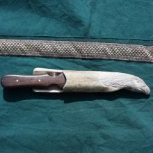 2 Finished knife in sheath - shows knife handle