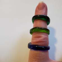 Glass Rings on a Finger