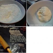 Process steps for making the gum paste