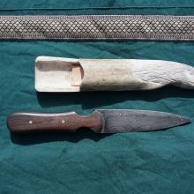 3 Unsheathed knife - shows cut of sheath